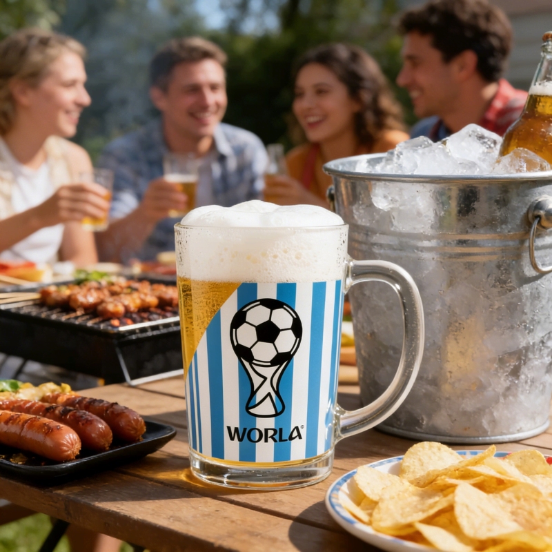 Thickened Rim Durable Stein World Cup Soccer Glass Beer Cup for Daily Use & Match Viewing