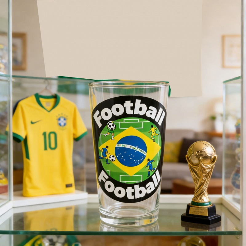 Wholesale Custom Logo Beer Glass bar Lead-free Crystal clear World Football Beer Glasses Cup