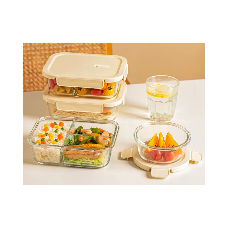  Square Partitioned Lunch Box, Can Be Heated in the Microwave, Suitable for Bringing Meals on Weekdays