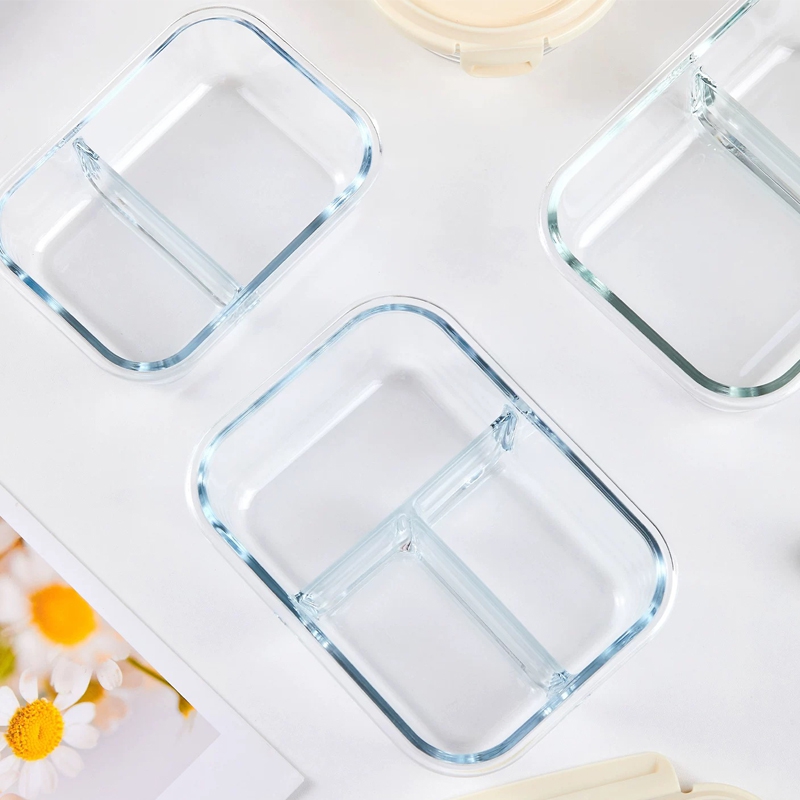 Promotional Gift Microwavable Glass Kitchen Airtight Lunch Boxes Leak-Proof Food Storage 