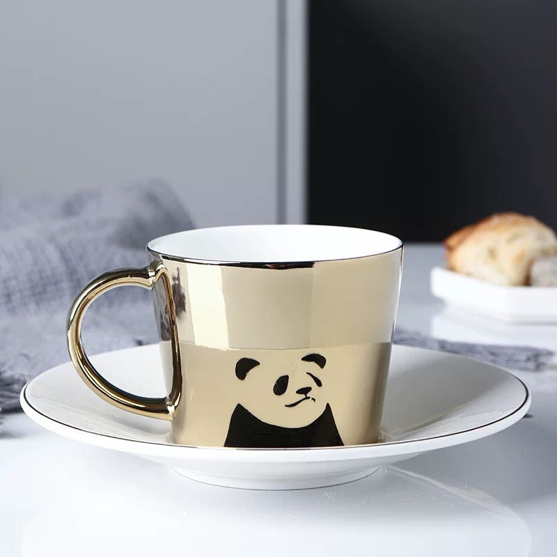 Wholesale Magic Reflection Imaging Mirror Mug Mirror Inverted Animal Pattern Ceramic  Coffee Cups 