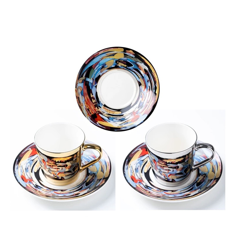  Creative Horse Anamorphic Cup Mirror Reflection Cup Hummingbird Mug Coffee Tea Set 
