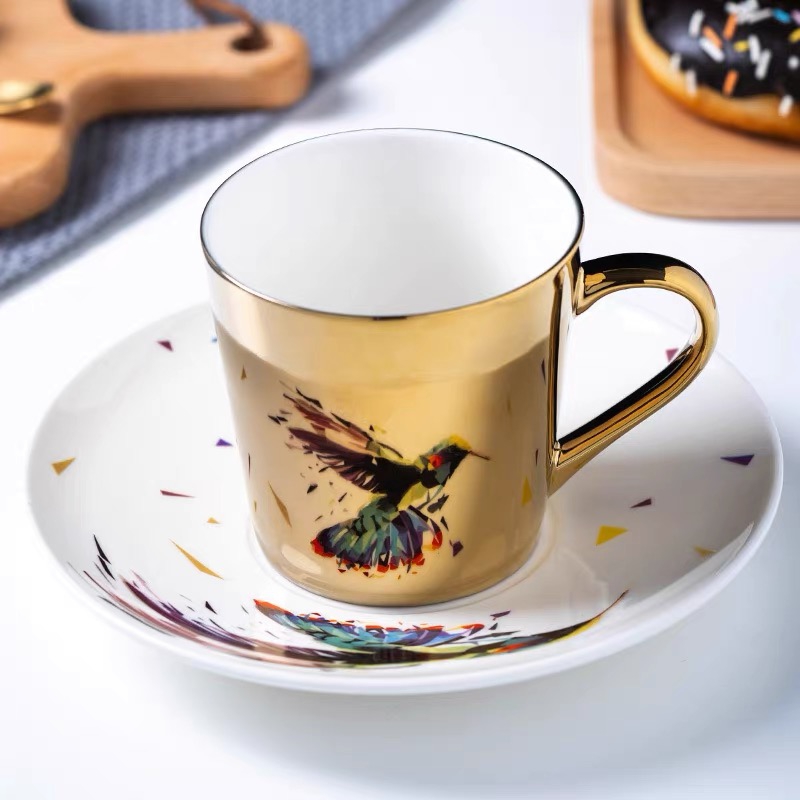 Creative  Mirror Stripe Dynamic Reflection  Ceramic Mug High Quality and Interesting Coffee Cup 