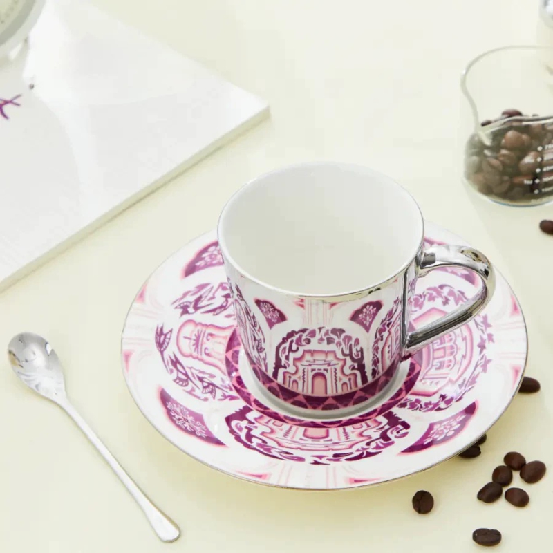 Mirror Ceramic Cup Saucer Creative Simple Afternoon Tea Household Coffee Mugs