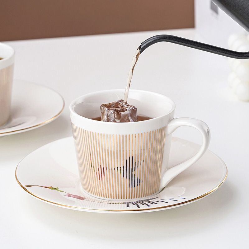 creative simple ceramic mirror animal ceramic reflection coffee set