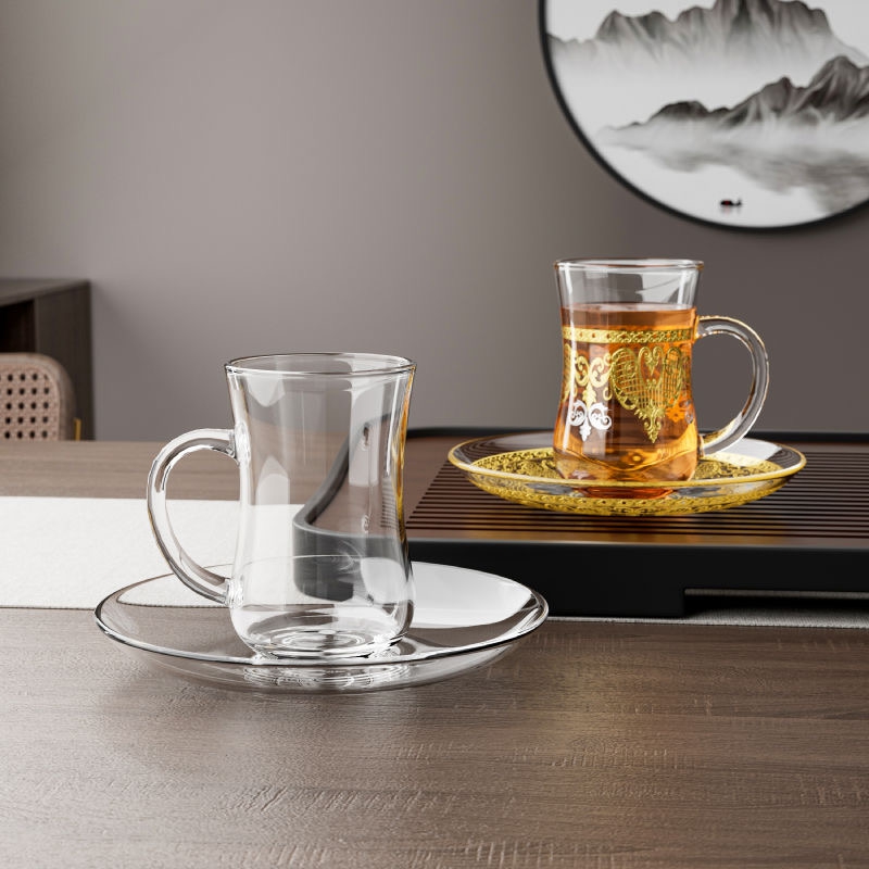 Simple Hot Stamping Glass New Product Small Capacity Glass Turkish Black Tea Cups