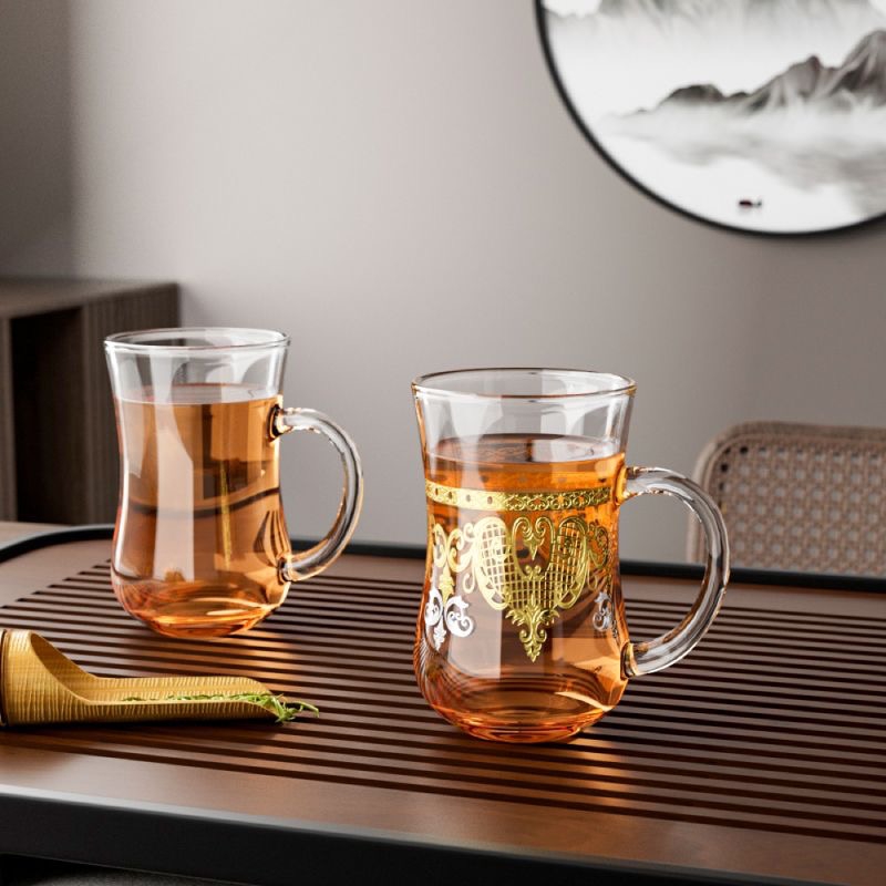 Hot Sale High Quality Transparent Round Empty Glass Cups Turkish Black Tea Cups