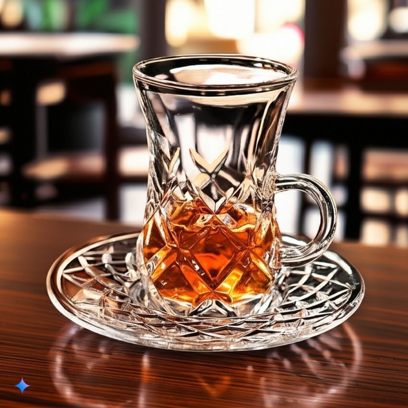 Factory Hot Selling Romantic Turkish Black Tea Glass Cup for  Wedding or Party 