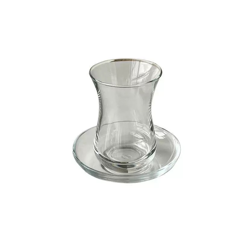 High Glass Tumbler Coffee Mug Black Tea Cup Set Popular clear Turkish Glass Coffee Cups