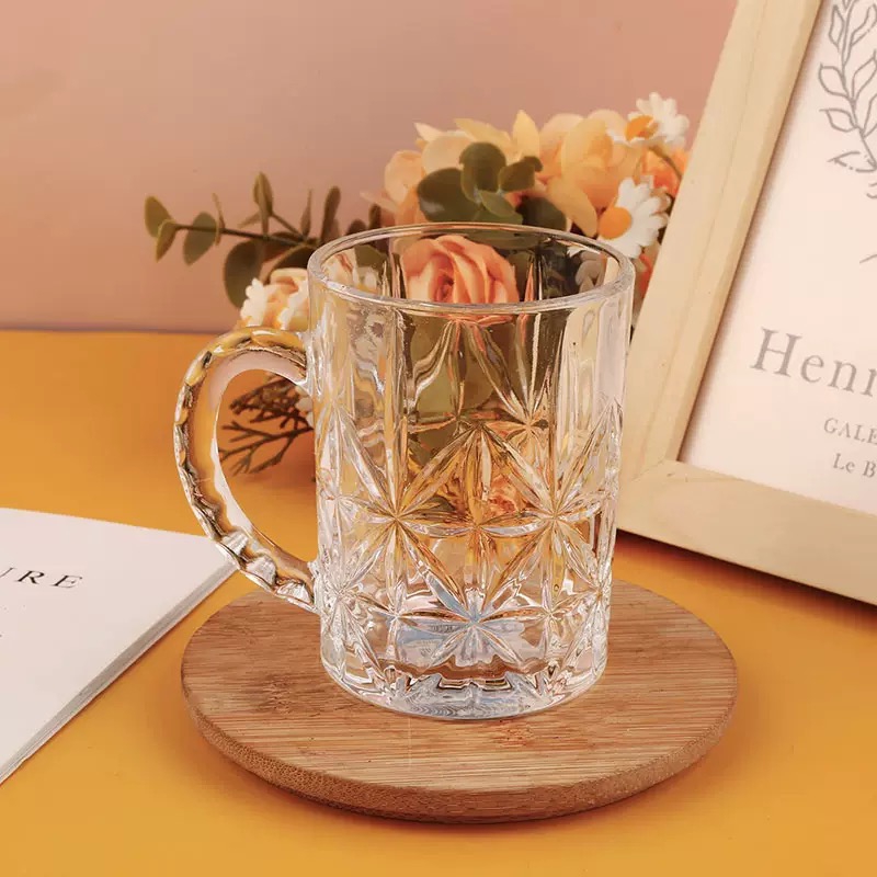 High Quality Water Glass Cup with Handle Drinking Milk Glassware Coffee Tea Mug for Party