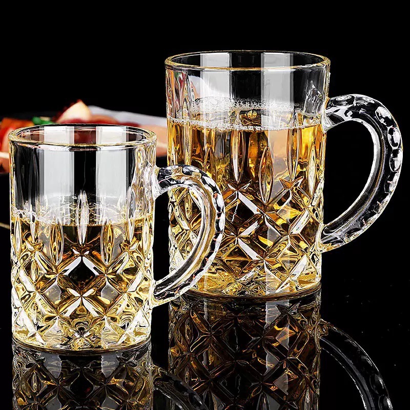 Transparent Handle Glass Beer Mug Clear Drinking Cup for Coffee Milk Beer Glasses