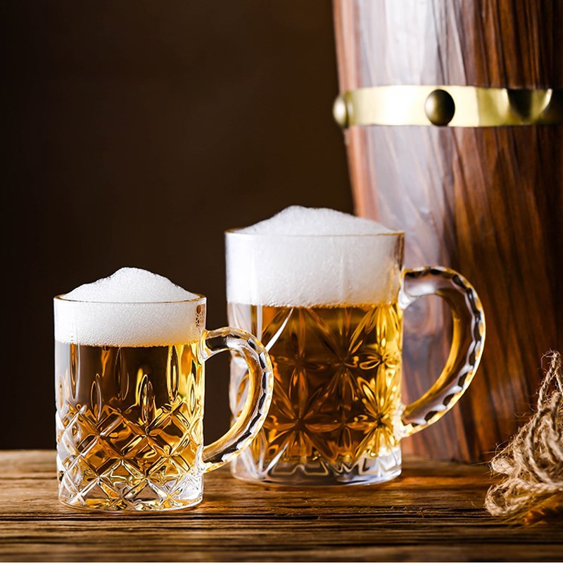 Large Drinking Glass Cup Beer Glassware Custom Logo Milk Juice Glass Mug
