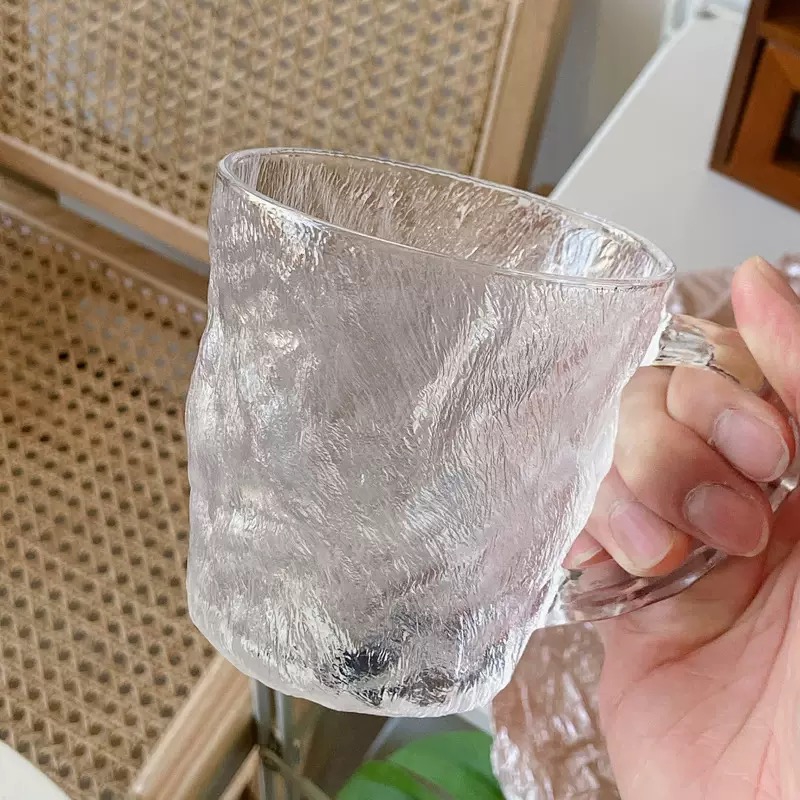 Glass Mug with Handle Heat Resistant Coffee Milk Juice Drinking Cups Glass Cup for Beer
