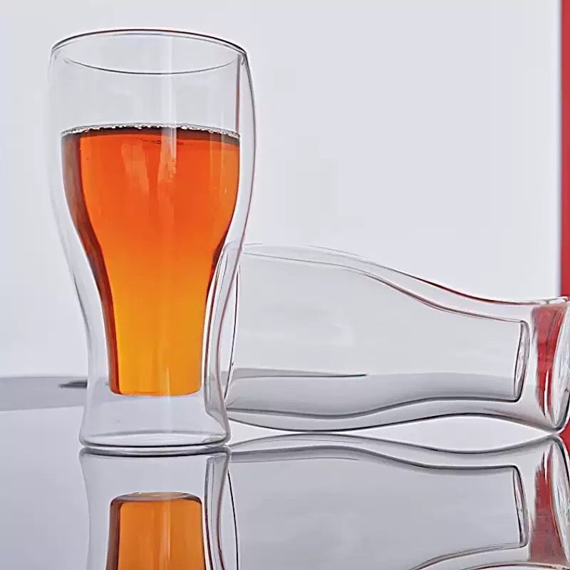 Double Wall Insulated Beer Glass Clear Mugs Inverted Beer Mugs Upside Down Glasses Beer Cup