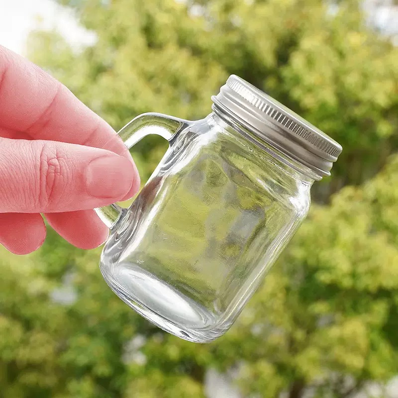 Mug Shot Glass Handle with Lid for Pepper Sugar Spice in Kitchen