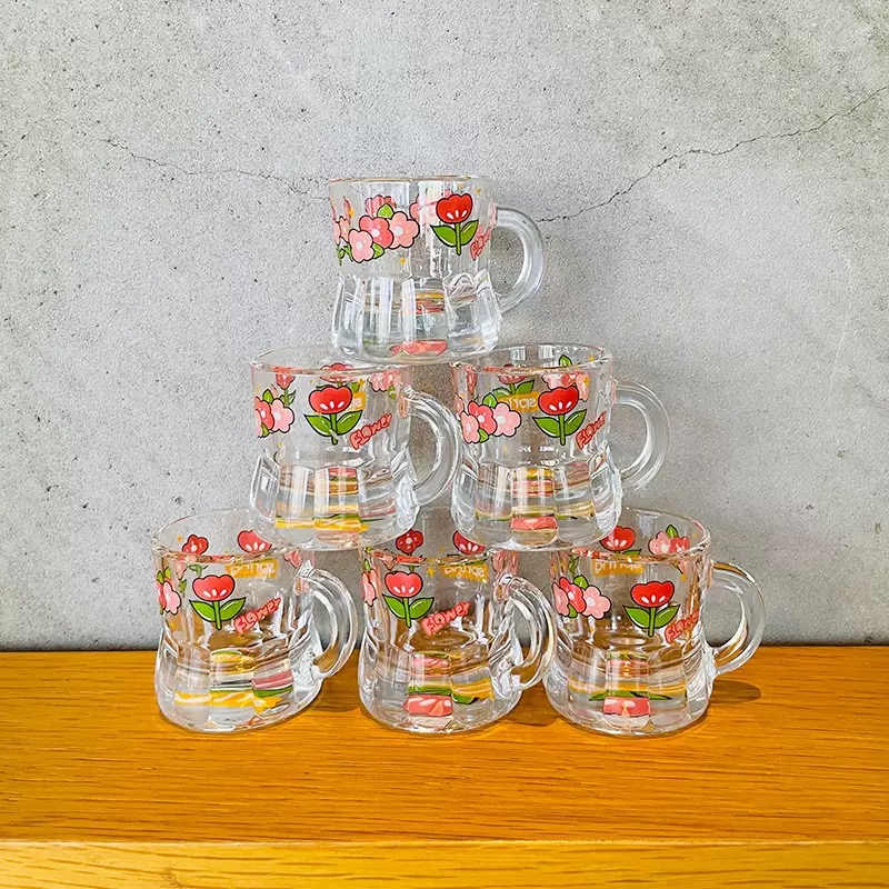 Drinking Glass Cup With Handle for Milk Juice Breakfast Drinking