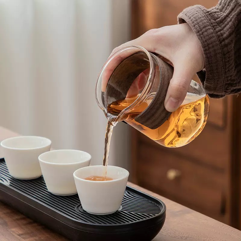 Tea Pot and Three Cup Portable Storage Office Tea Cup Set