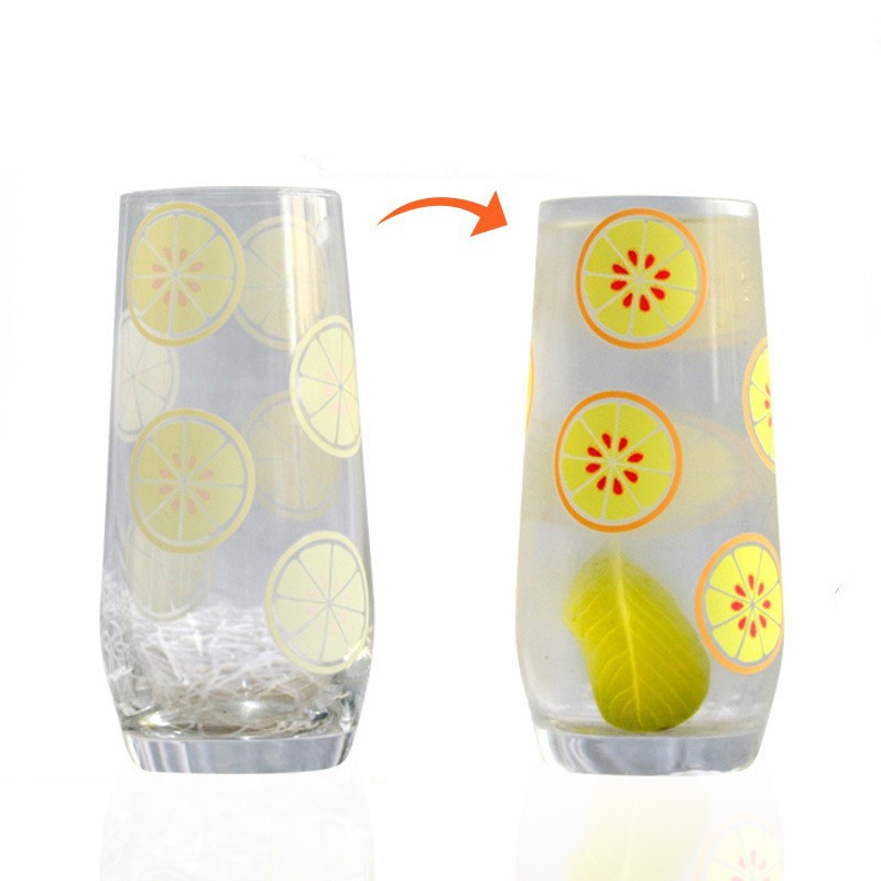 Custom Logo Minimalist Design Handgrip Drinking Glass Soda Pop Tumbler Cup Color Changing Cold Water Mug Party Gifts
