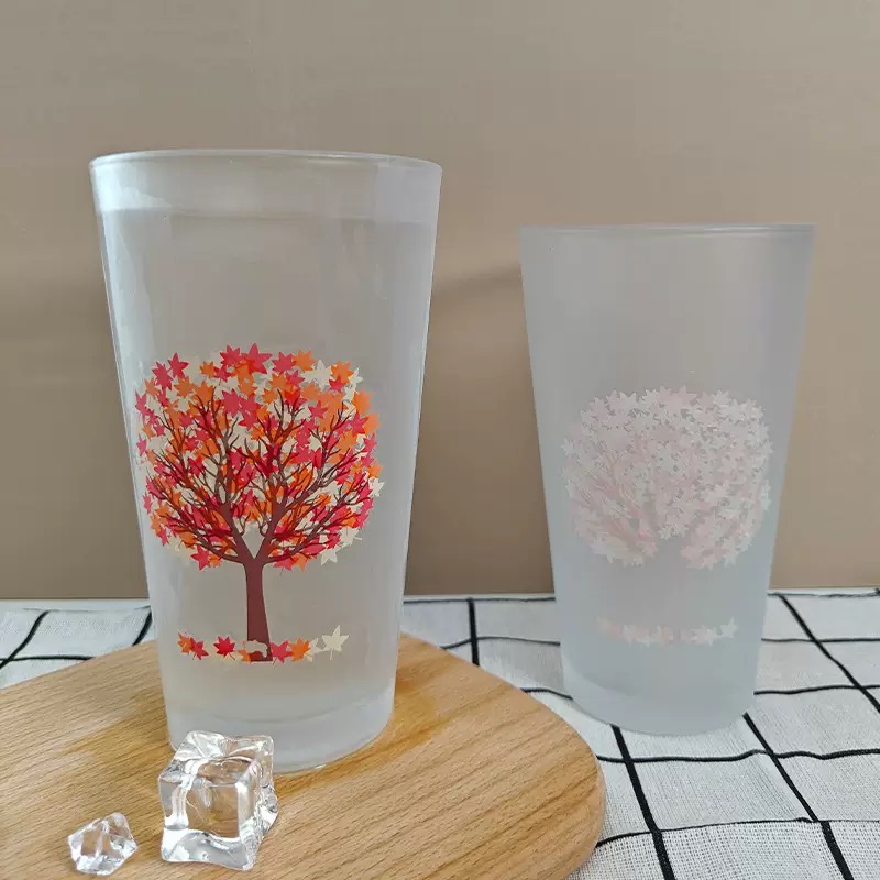 Ice Water Color Change 6.8 oz Cola Soda Wine Whisky Beer Glass Cup with square Bottom