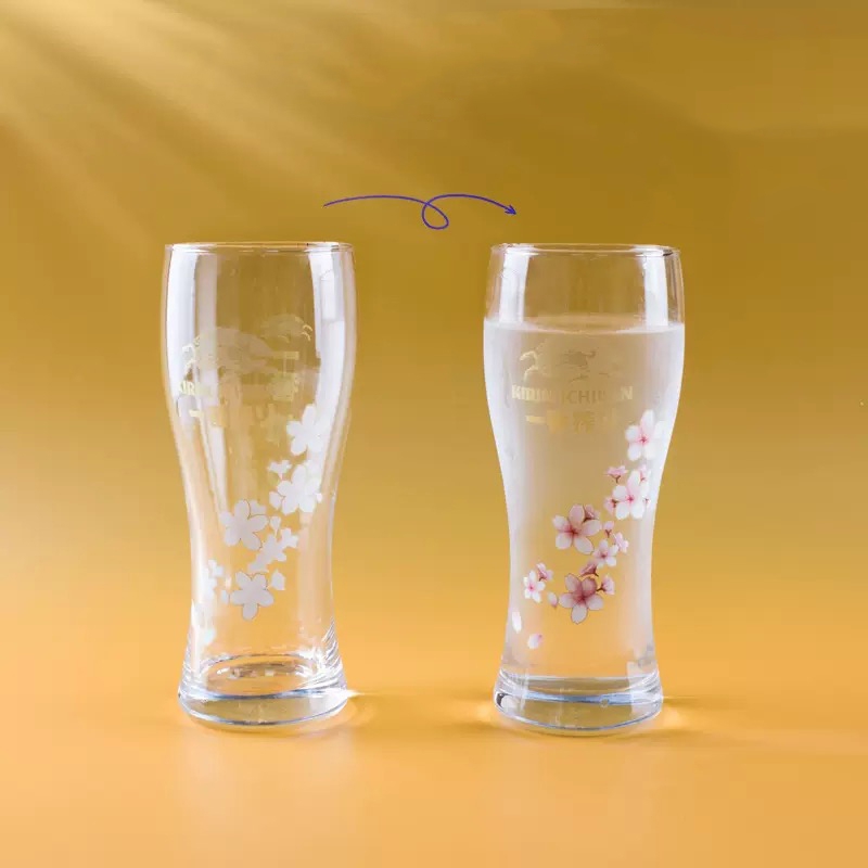 Wholesale Bulk 40oz Clear Outdoor TravelCoffee Drinking Cup Tumblers Glasses Mug with Heat Color Change Glass Mug