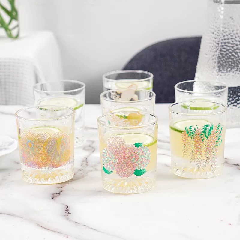 Water Cup Colorful Frosted Color Changing Glass Drinking Bottle Cup