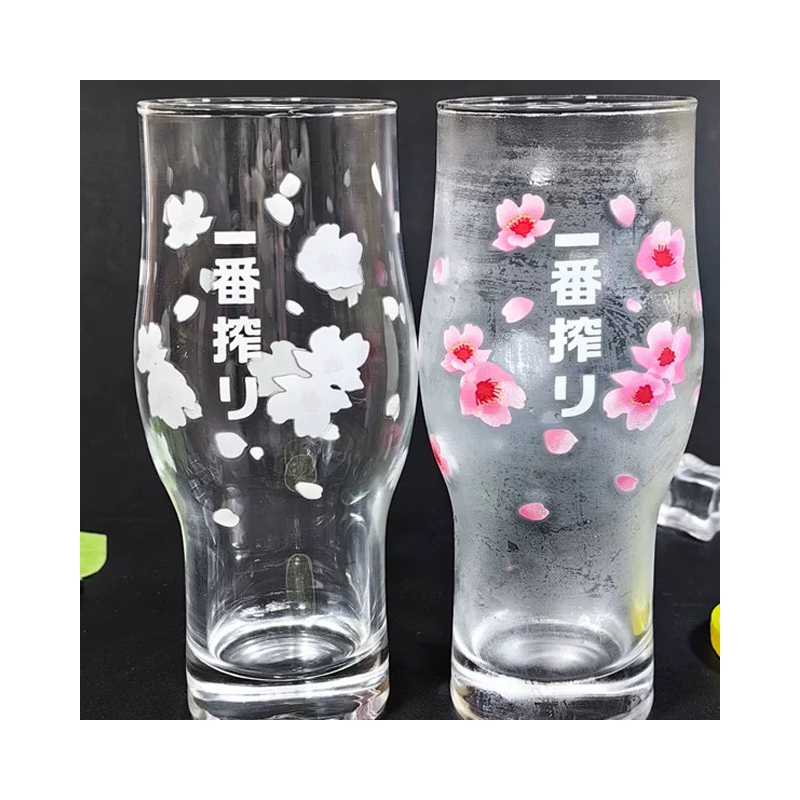 High Borosilicate clear Glass Can Cup with Heat Color Change