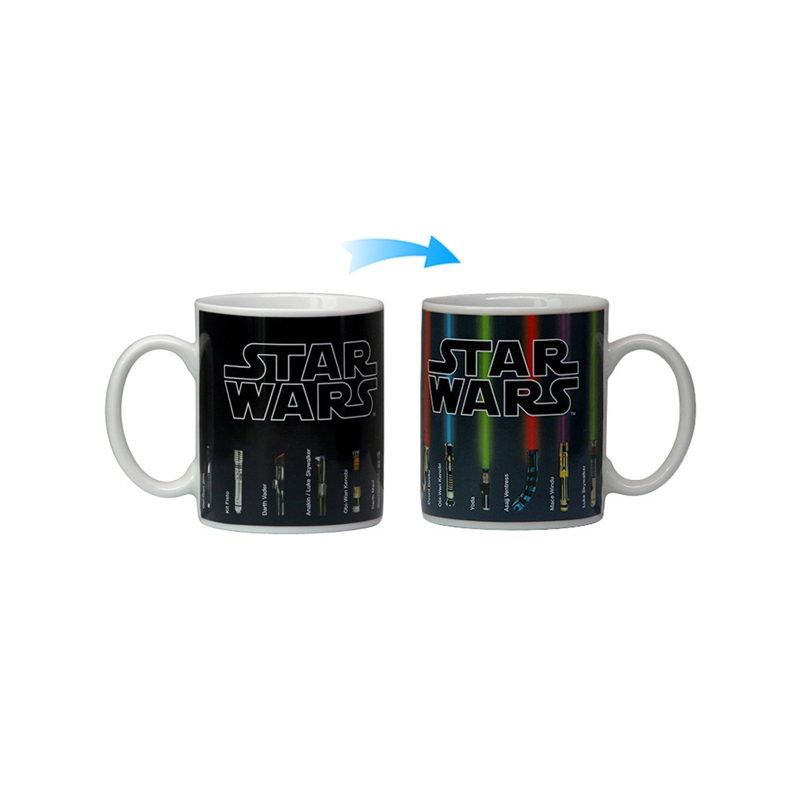Ceramic Coffee Cuo Magic Color Changing Mug with Heart Handle