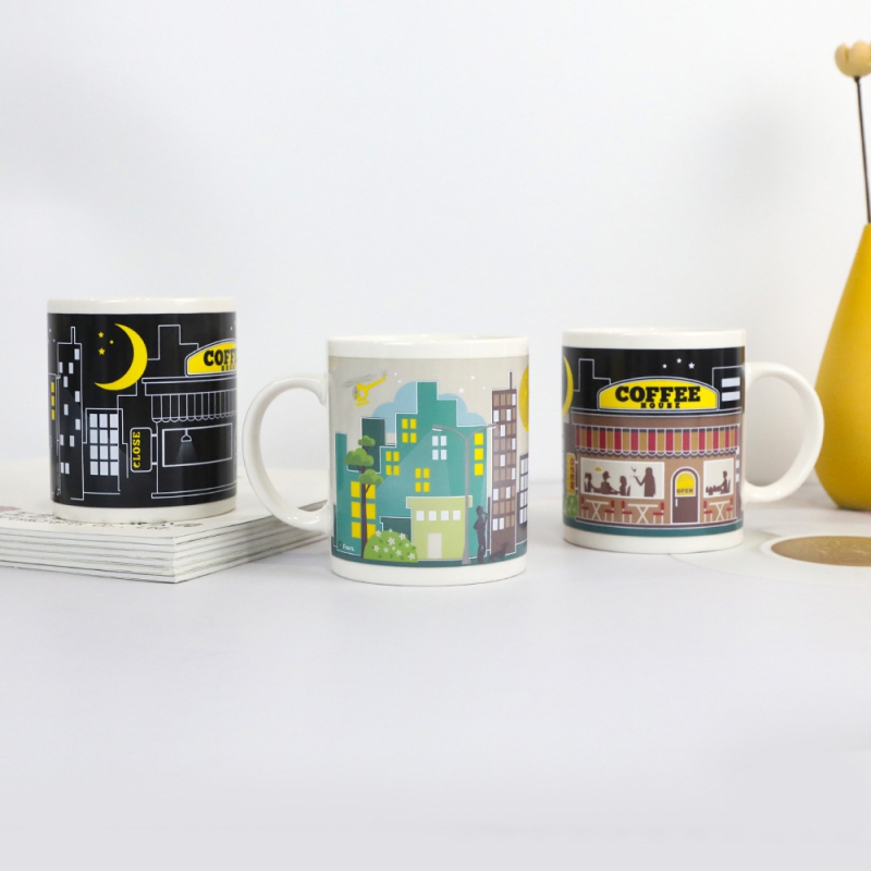 Temperature Sensitive and Color Changing Ceramic Coffee Cup