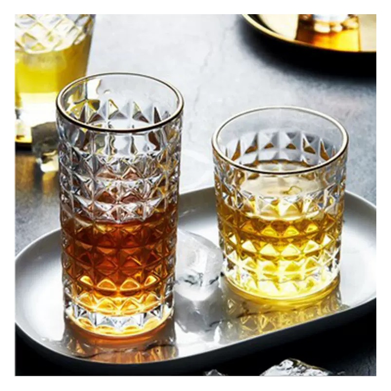 Old Fashioned Crystal Whiskey Glasses Luxury Lead-Free Rotatable Tumbler Whiskey Glass