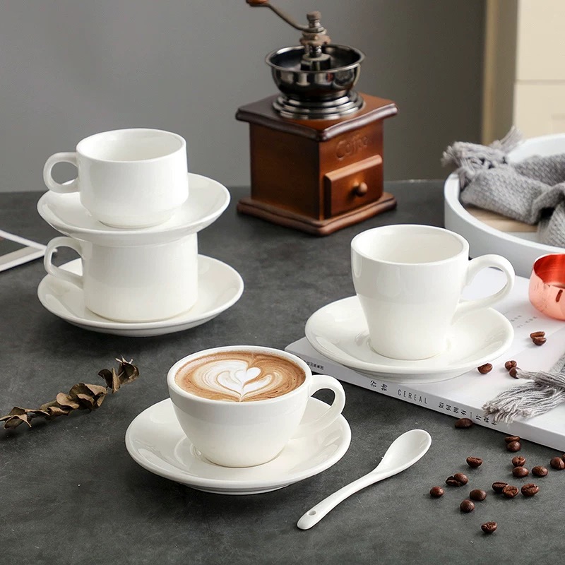Ceramic Coffee Tea Cup and Saucer Set Italian Latte Espresso Coffee Utensils Drinkware Small Cappuccino Mug
