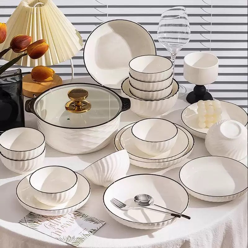 High Quality Customized Ceramic Embossed Porcelain Bowl 