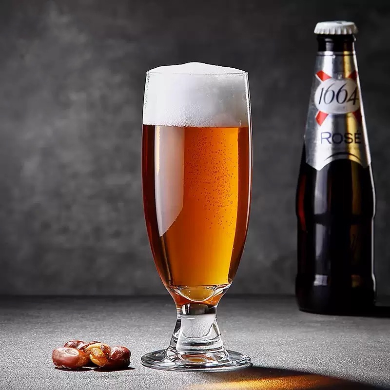 Wholesale Custom Logo Creative Goblet Beer Glass With Laser Engraving Logo Printed Logo