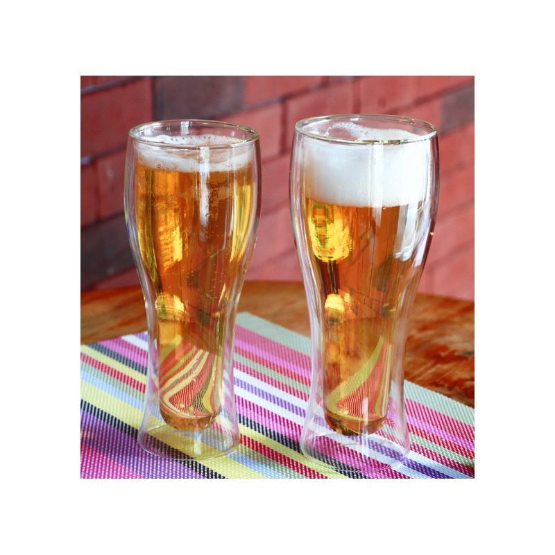 Double layered beer glass