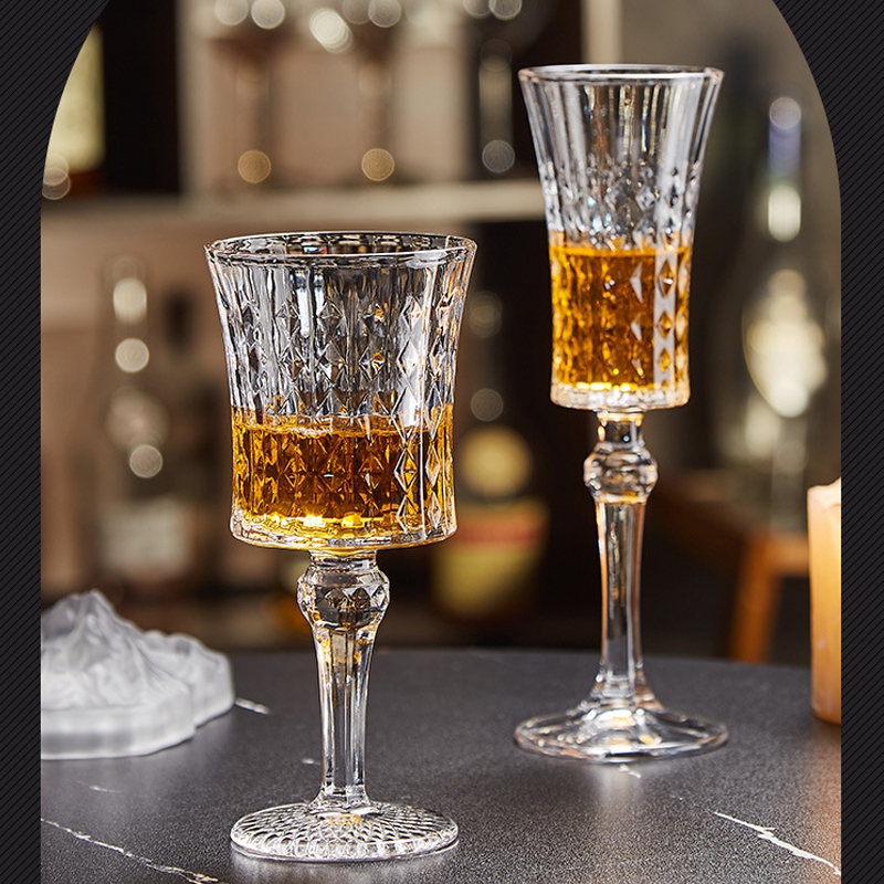 Diamond red wine glass
